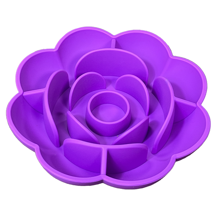 New Portable Dog Bowl Pet Feeder Licking Silicone Dog Bowl Slow Feeder Flower eprolo
