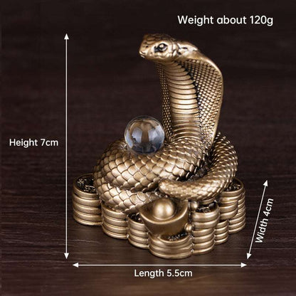 2025 Snake Year Resin Snake Decoration, Chinese Style Desktop Lucky Ornament - Smart Savvy