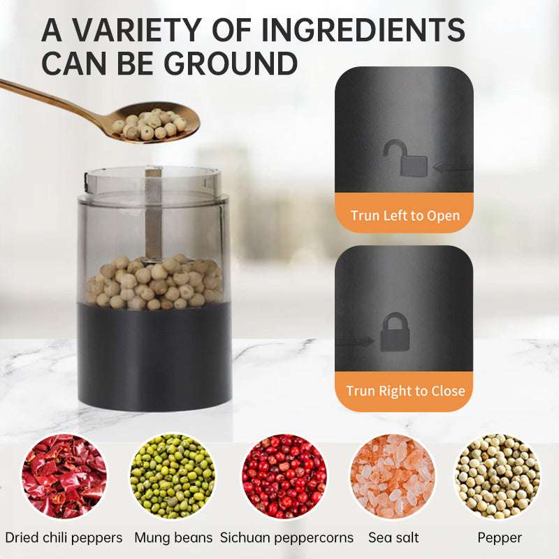 USB Charging Electric Pepper & Sea Salt Grinder with Base and Double Support for Easy Charging and Use - Smart Savvy