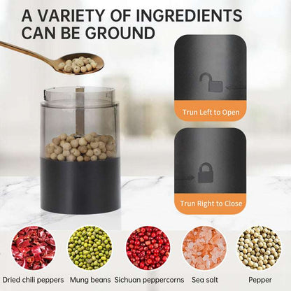 USB Charging Electric Pepper & Sea Salt Grinder with Base and Double Support for Easy Charging and Use - Smart Savvy