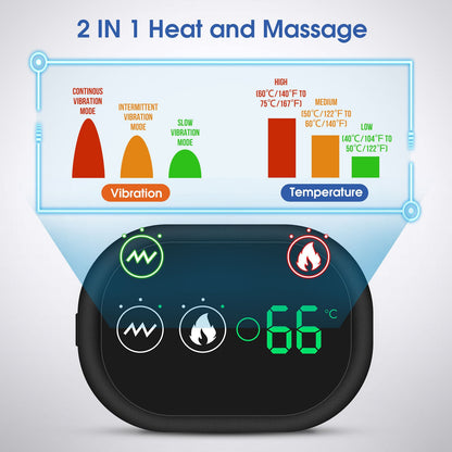 Massage Shoulder Support with Touchscreen Controller, Rechargeable Vibrating Heat Therapy Shoulder Massager Belt eprolo