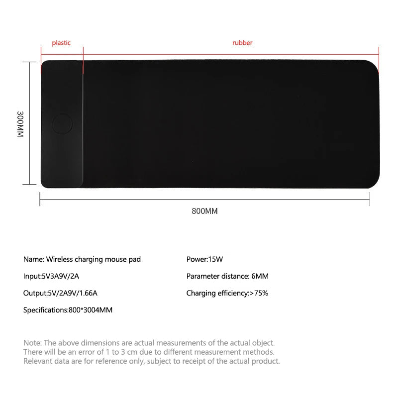 15W wireless charging mouse pad extra large fast charging computer gaming keyboard pad wireless charging rubber mouse pad eprolo