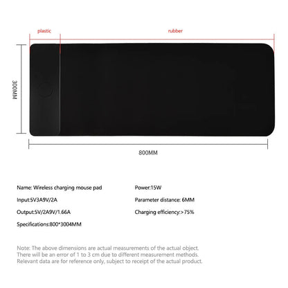 15W wireless charging mouse pad extra large fast charging computer gaming keyboard pad wireless charging rubber mouse pad eprolo