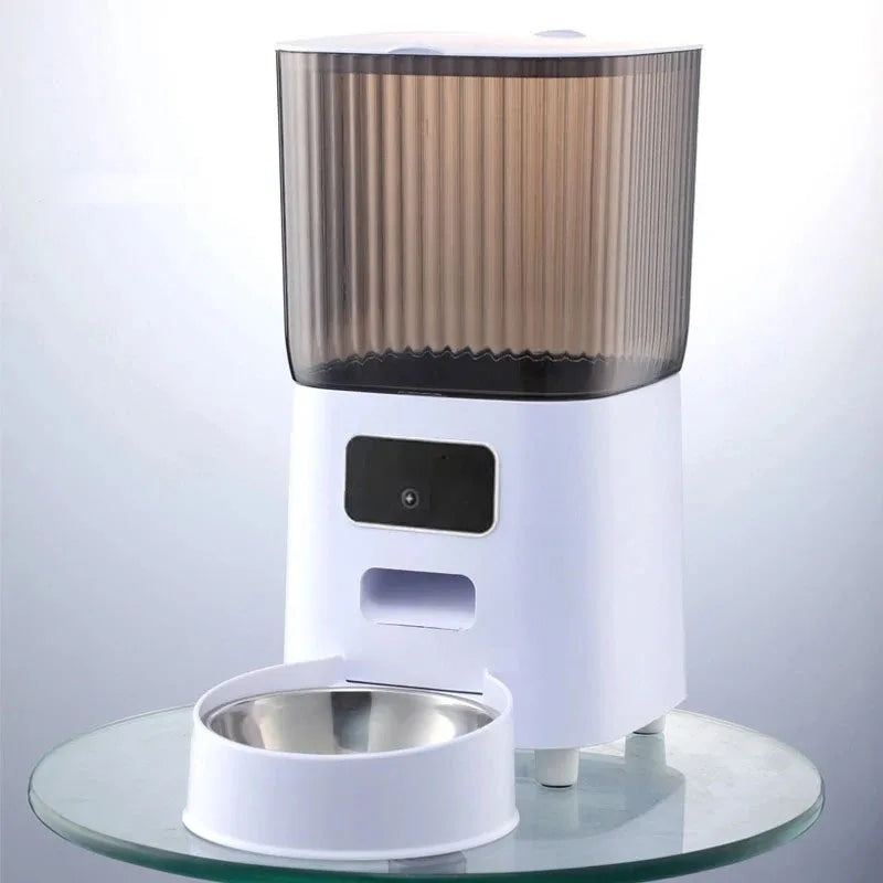 5L Double Bowls Smart Automatic Cat Feeder With Camera Cat Dry Food Video Dispenser Pet Smart Voice Recorder Auto Feeder For Dog eprolo