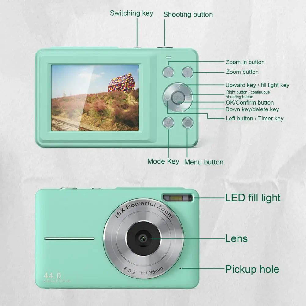 FHD 1080P Digital Camera  Compact Portable Digital Camera for Photography for Kid Adult Camcorder Camera eprolo