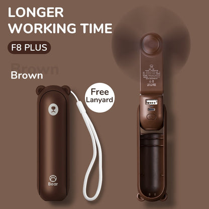 Portable Fan Mini Handheld Fan USB  Recharge Hand Held Small Pocket Fan with Power Bank Flashlight Feature eprolo