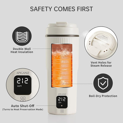 Portable Multifunctional Electric Kettle: Heating Cup, Stew Cup, Health - Preserving & Thermo Pot, Mini Travel Teapot - Smart Savvy