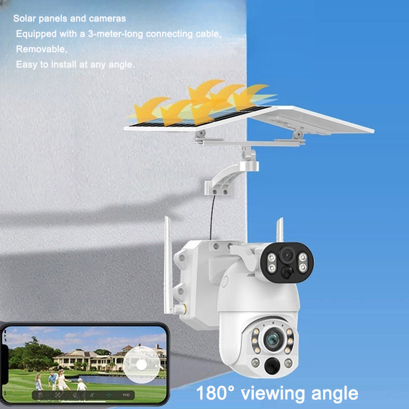 Outdoor solar monitoring camera dual lens wireless wifi remote night vision high-definition monitor eprolo