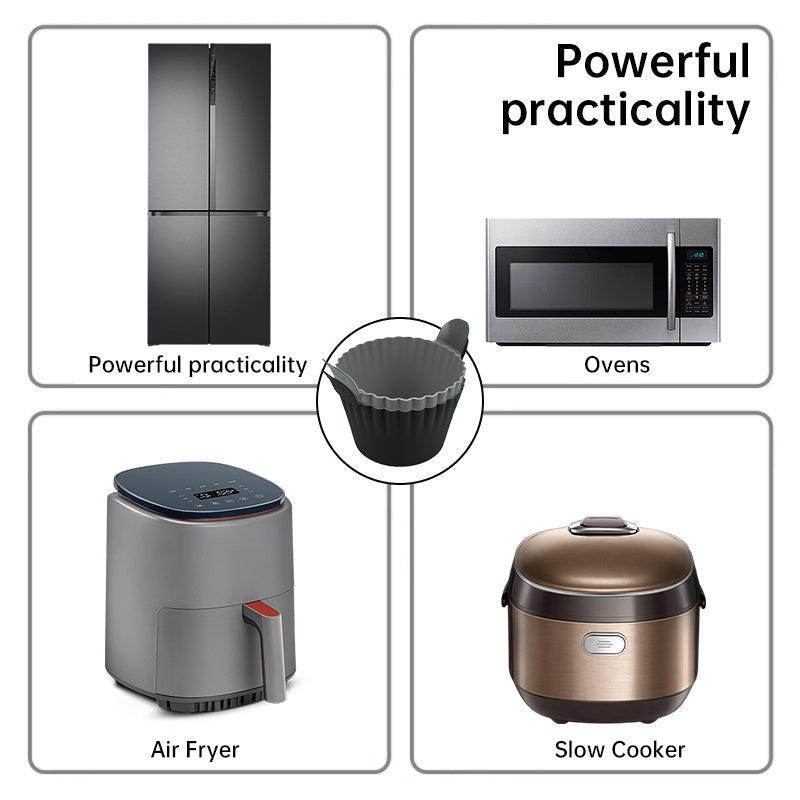 4-6 reusable silicone air fryer liners & baking cups – non-stick kitchen tools for eggs, cakes, meatballs. eprolo