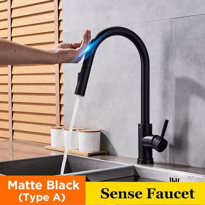 304 stainless steel kitchen faucet, hot and cold water pull-out vegetable basin sink faucet eprolo