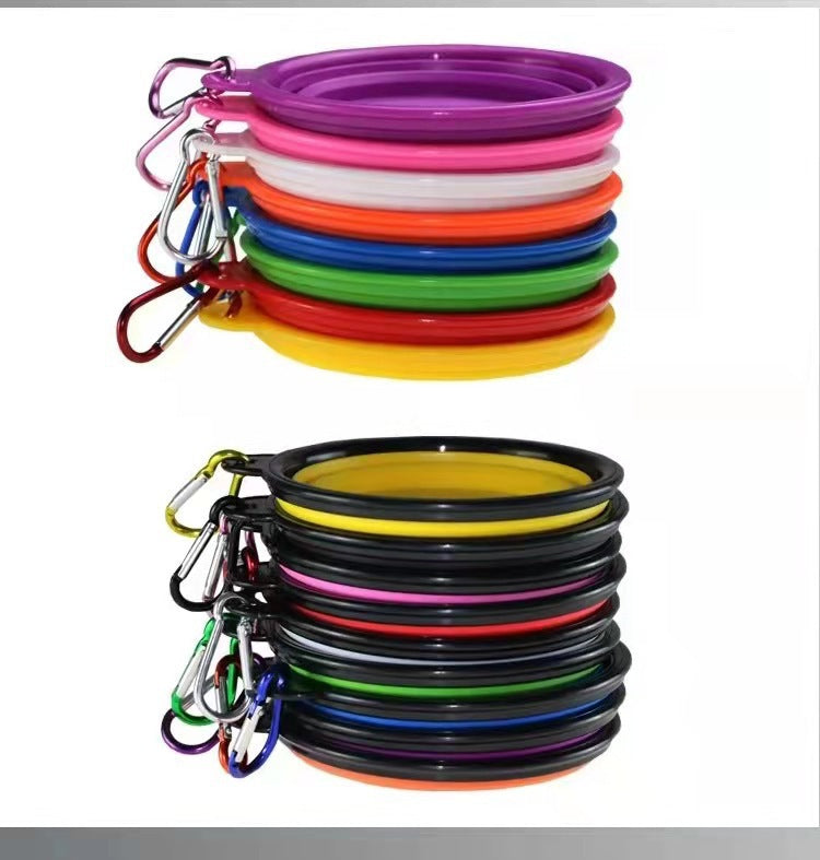 Portable pet dog folding bowl slow food bowl silicone pet bowl dog basin cat bowl drinking water supplies eprolo