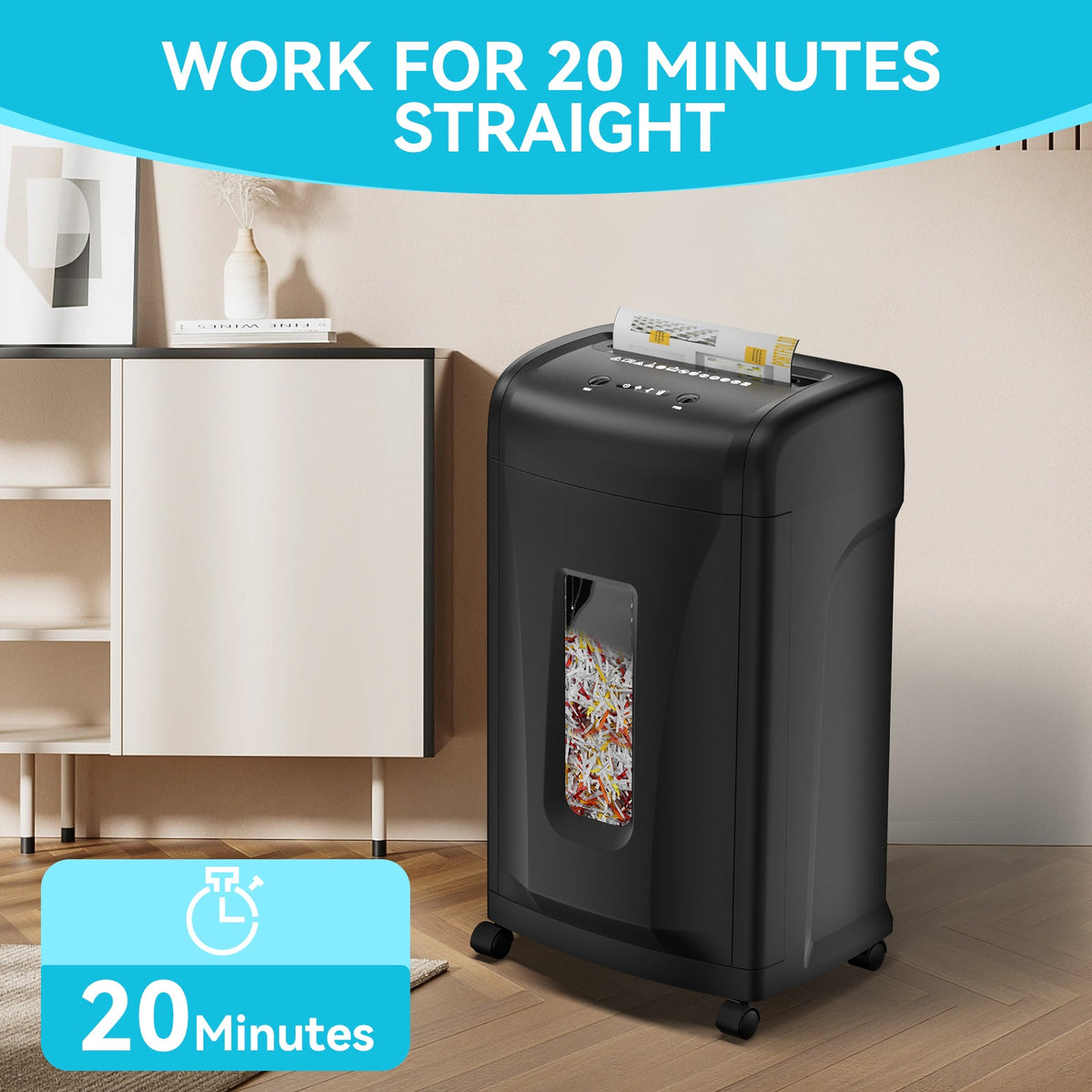 PAPER SHREDDER CROSS CUT LARGE CAPACITY HIGH SECURITY eprolo