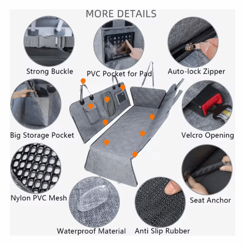 Divisible Waterproof Car Seat Pad for Rear Seats - Suitable for Pets and Humans, Thickened and Water-Resistant Automotive Backseat Pet Pad - Smart Savvy