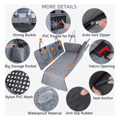 Divisible Waterproof Car Seat Pad for Rear Seats - Suitable for Pets and Humans, Thickened and Water-Resistant Automotive Backseat Pet Pad - Smart Savvy