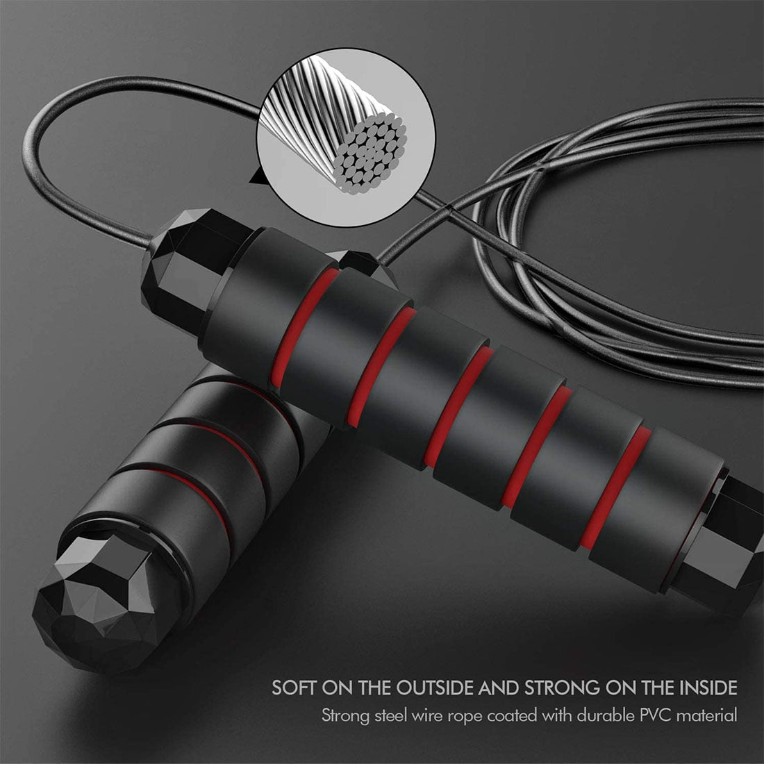 Jump Rope Tangle-Free Rapid Speed Jumping Rope Cable with Ball Bearings Steel Skipping Rope Gym Fitness Home Exercise Slim Body eprolo