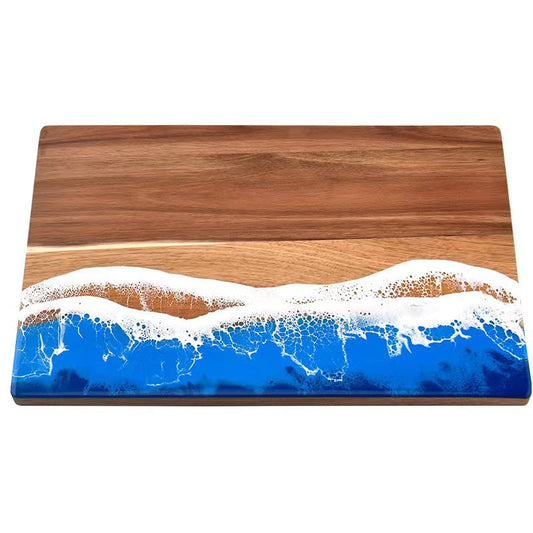 Wood and Resin Cutting Board Ocean Epoxy Resin Serving Cheese Board eprolo