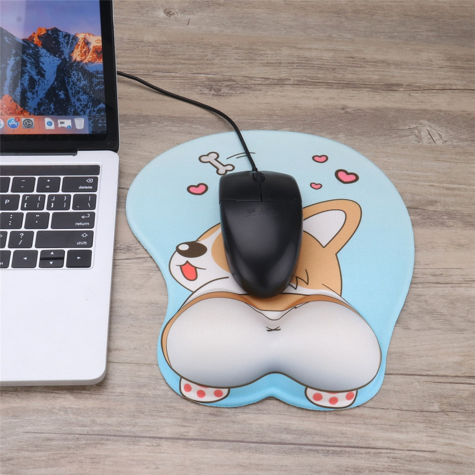 Lovely Corgi Non Slip Silica Gel Wrist Rest Mouse Pad Wrist Support Computer Ergonomic Mouse Mat Comfortable eprolo