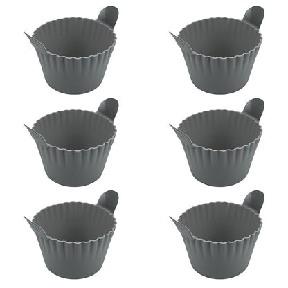 4-6 reusable silicone air fryer liners & baking cups – non-stick kitchen tools for eggs, cakes, meatballs. eprolo