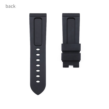 Panerai sea rubber watch strap original butterfly buckle folding buckle waterproof rubber silicone strap men's 22 24mm - Smart Savvy