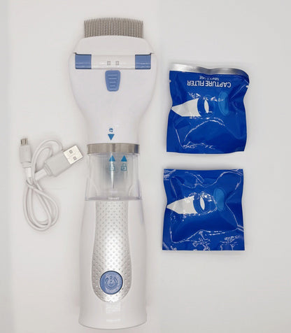 USB Rechargeable Pet Lice Remover for Dogs and Cats - Flea Comb for Hair Cleaning, Portable Lice Catcher - Smart Savvy