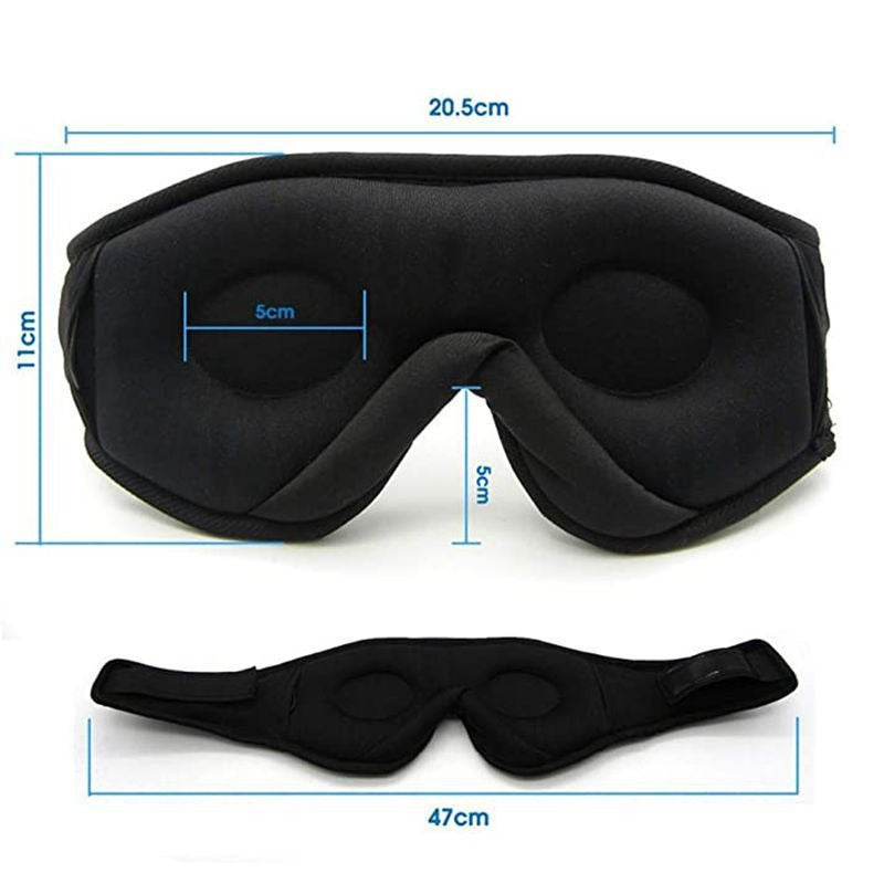3D Wireless 5.0 Bluetooth Music Eye Mask Call Dual Ear Stereo Music Blackout Sleep Eye Mask eprolo