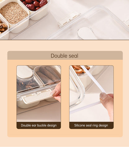 Design Sealed Snackle Storage Box With 9pcs Divider Plastic Divided Veggie Tray With Lid And Handle eprolo