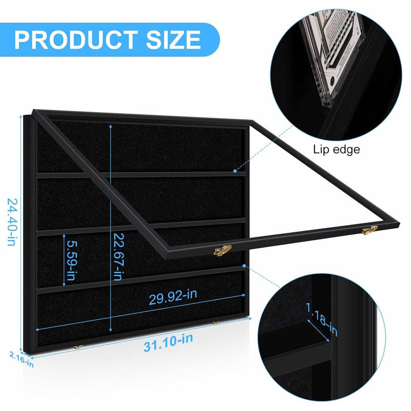 Large Sports Card Display Cases. Wooden, UV - protected acrylic fronts. For football, basketball, hockey cards - Smart Savvy