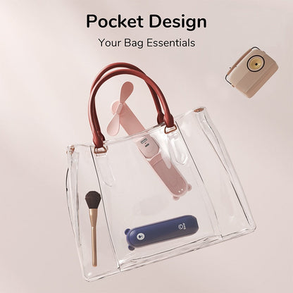Portable Fan Mini Handheld Fan USB  Recharge Hand Held Small Pocket Fan with Power Bank Flashlight Feature eprolo