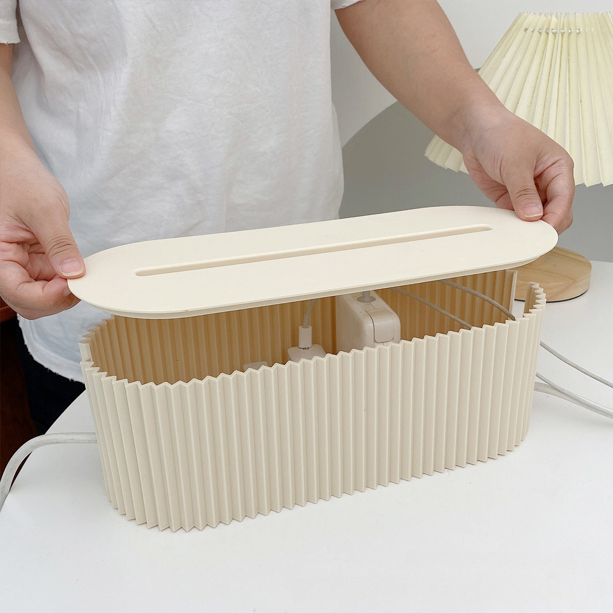 Desktop Outlet Cable Storage Box Power Plug Organizer eprolo