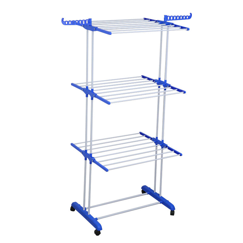 Folding Clothes Rack with Drying and Storage Functions for Bedroom, Ideal for Hanging Coats and Garments - Smart Savvy