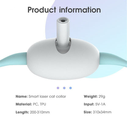 Automatic Cat Toy Smart Laser Teasing Cat Collar Electric USB Charging Kitten Amusing Toys Interactive Training Pet Items eprolo