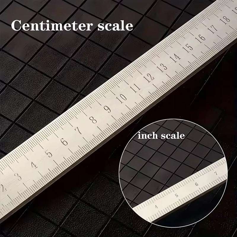 20 - Inch Dual - Scale Stainless Steel Ruler, thickened quenched steel, with random lanyard, great for drawing & measuring - Smart Savvy