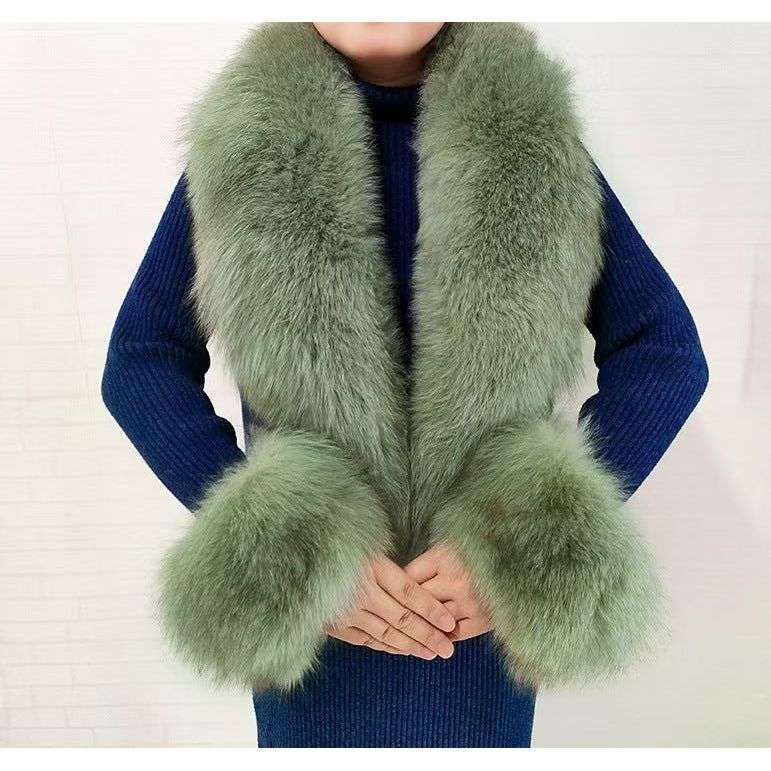 Real Fox Fur Horn Collar Fashion Fur Decorative Collar Jewelry - Smart Savvy