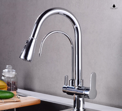 Antique brass three in one pure water direct drinking faucet, kitchen sink, pull-out faucet, hot and cold eprolo