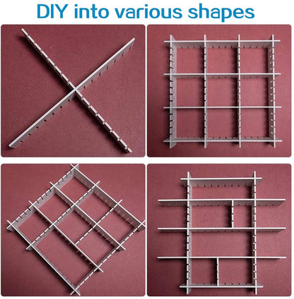 Drawer Dividers 4pcs  DIY Plastic Grid Plastic Adjustable Drawer Dividers Household Storage Makeup Socks Underwear Organizer eprolo