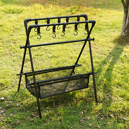 Outdoor camping folding shelf camping car drying rack drying net drying rack storage rack eprolo