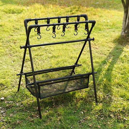 Outdoor camping folding shelf camping car drying rack drying net drying rack storage rack eprolo