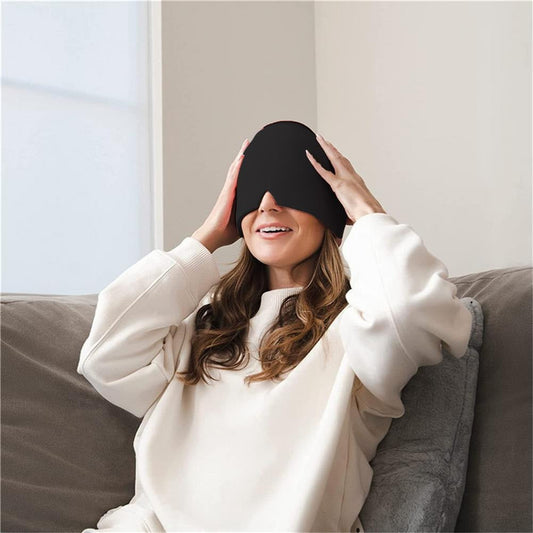 Migraine Relief Hat Ice Pack Headache Relief Gel Eye Mask Cold Therapy Migraine Face Mask Elastic Bag eprolo