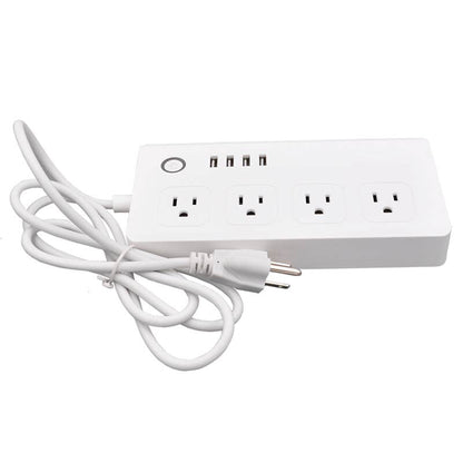 Smart Power Strip,WiFi Power Bar Multiple Outlet Extension Cord with 4 USB and 4 Individual Controlled AC Plugs by Tuya eprolo
