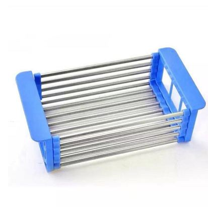 Stainless Steel Adjustable Telescopic Kitchen Over Sink Dish Drying Rack Insert Storage Organizer Fruit Vegetable Tray Drainer eprolo