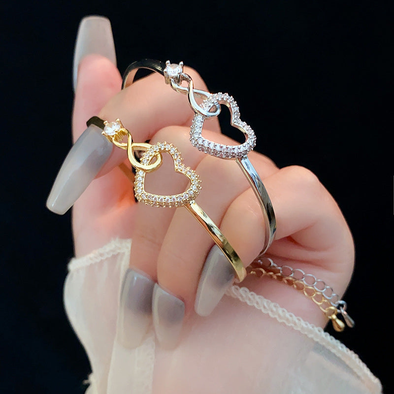 2025 Infinite - Symbol Hollow - Heart Bracelet for Daughter, with Gift Box, Ideal for Her Birthday Party and as an Adult Gift - Smart Savvy