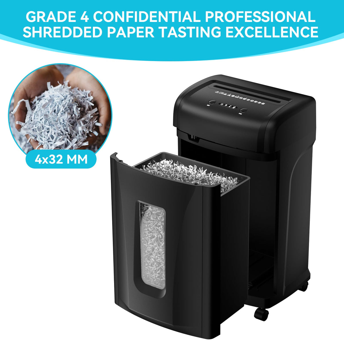 PAPER SHREDDER CROSS CUT LARGE CAPACITY HIGH SECURITY eprolo