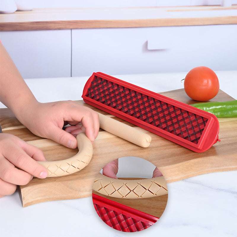 Cross - Groove Sausage & Hot Dog Slicer: Precision Mesh, Ideal Kitchen Accessory - Smart Savvy