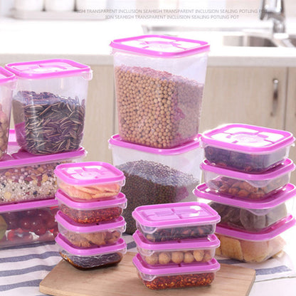 17Pcs/set Keep Fresh Food Storage Box Refrigerator Food Container Sealed Crisper Grain Dried Storage Jar Tank Kitchen Organizer eprolo