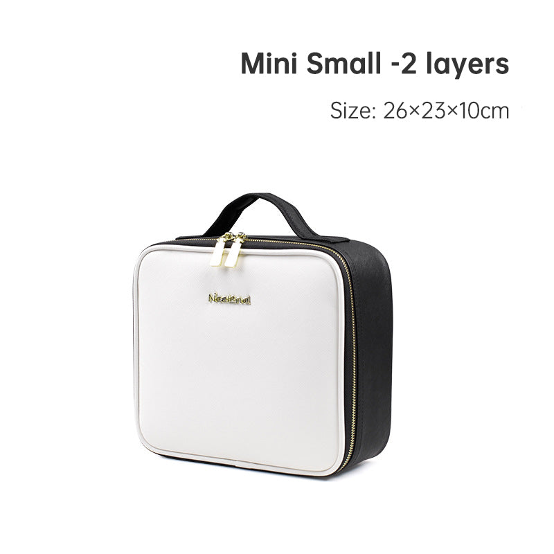 PU portable zipper pouch leather makeup organizer waterproof zipper pouch with handle eprolo