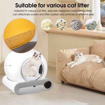 Automatic cleaning, eliminates odors, supports WiFi application control, intelligent automatic cat litter box with padding eprolo