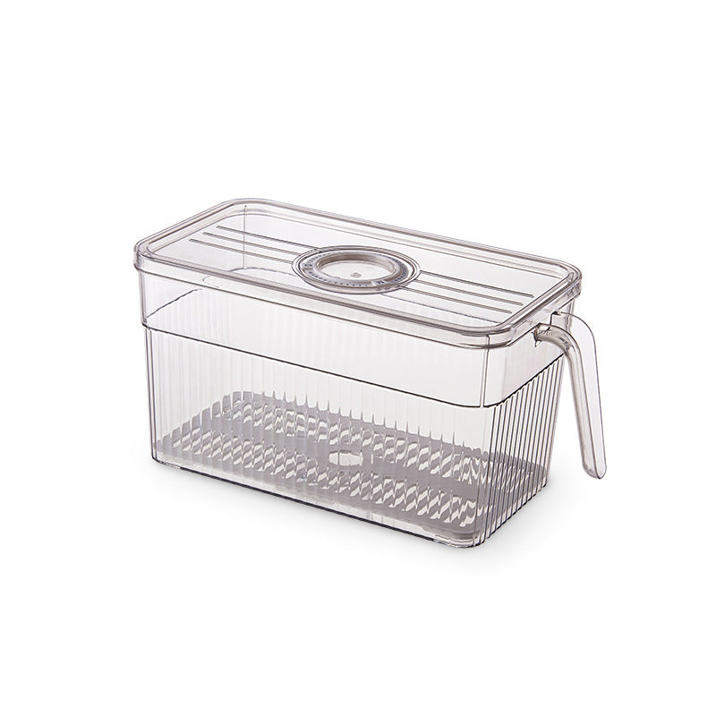 Refrigerator Storage Box Household Drainable Food Storage Box Sealed Storage Box With Handle Stacking Storage Box eprolo
