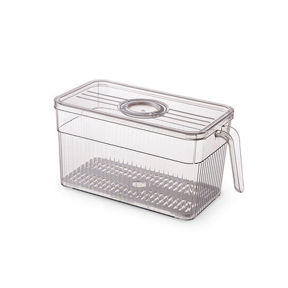 Refrigerator Storage Box Household Drainable Food Storage Box Sealed Storage Box With Handle Stacking Storage Box eprolo