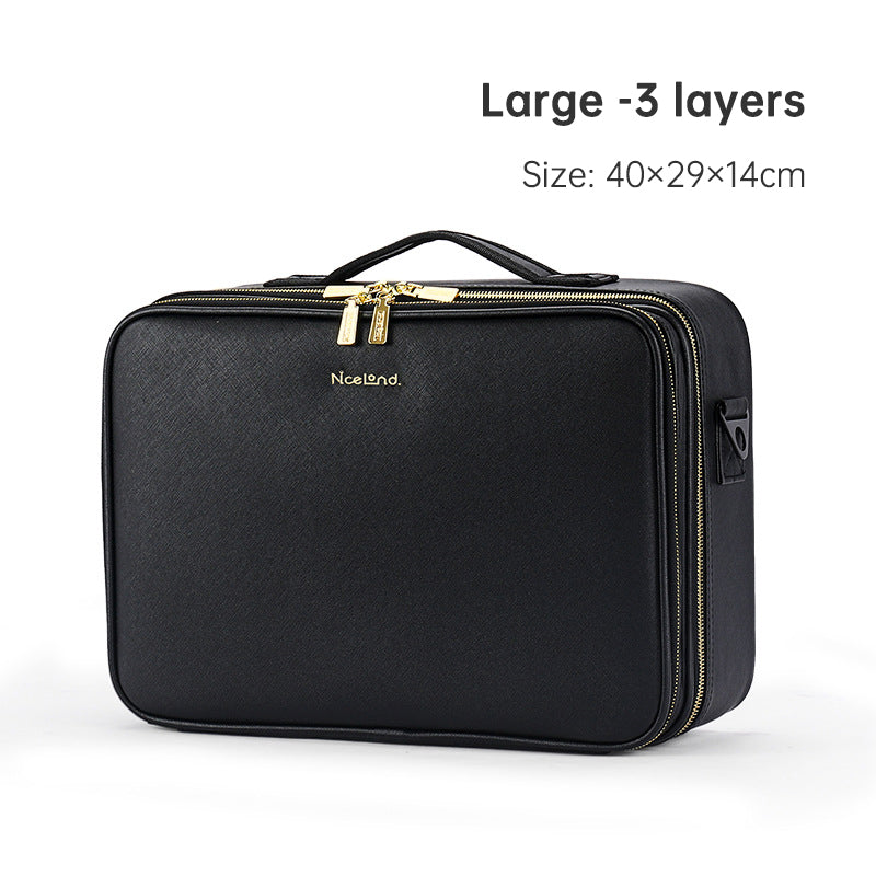 PU portable zipper pouch leather makeup organizer waterproof zipper pouch with handle eprolo