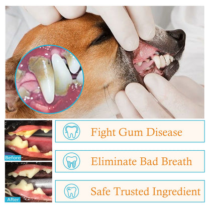 Dog Cat Tooth Cleaning Finger Set, Pet Breath Fresh Remove Tartar Stones Teeth Clean Finger Set eprolo